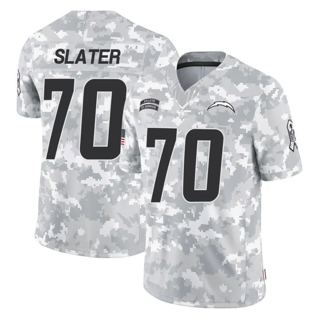 Kieara LA.Chargers #70 Rashawn Slater Player Arctic Camo Salute To Service Limited Game Stitched Jerseys