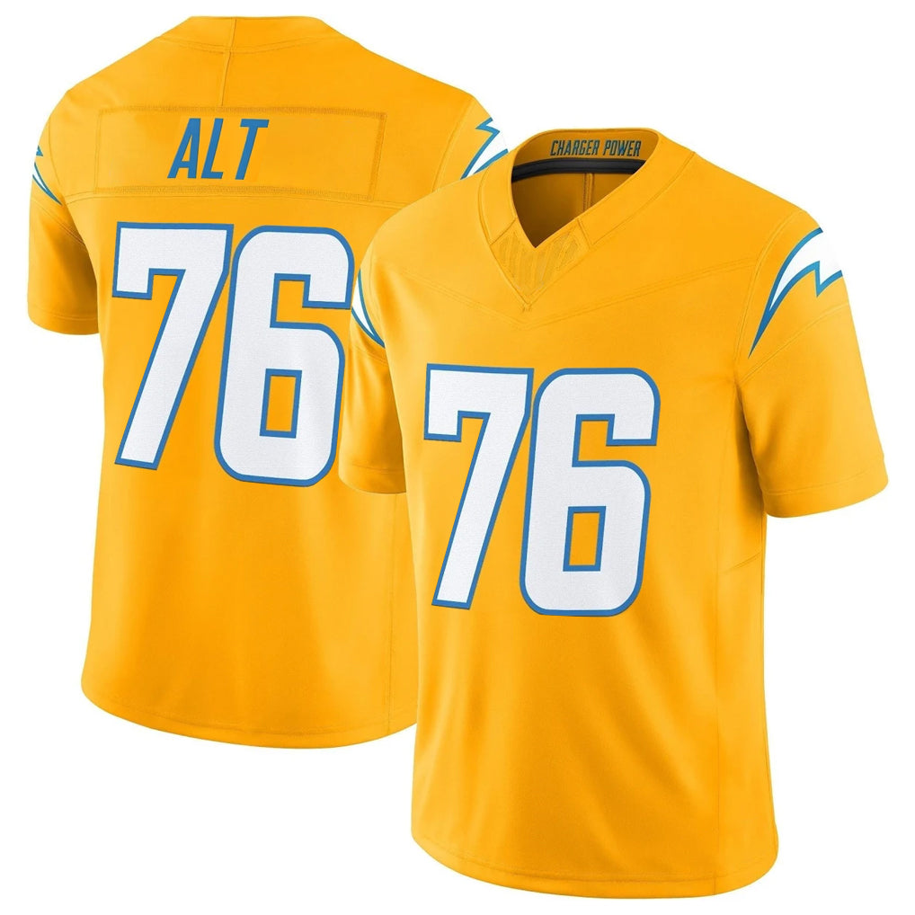 Kieara LA.Chargers #76 Joe Alt Player Gold Limited Vapor F.U.S.E. Home Game Stitched Jerseys