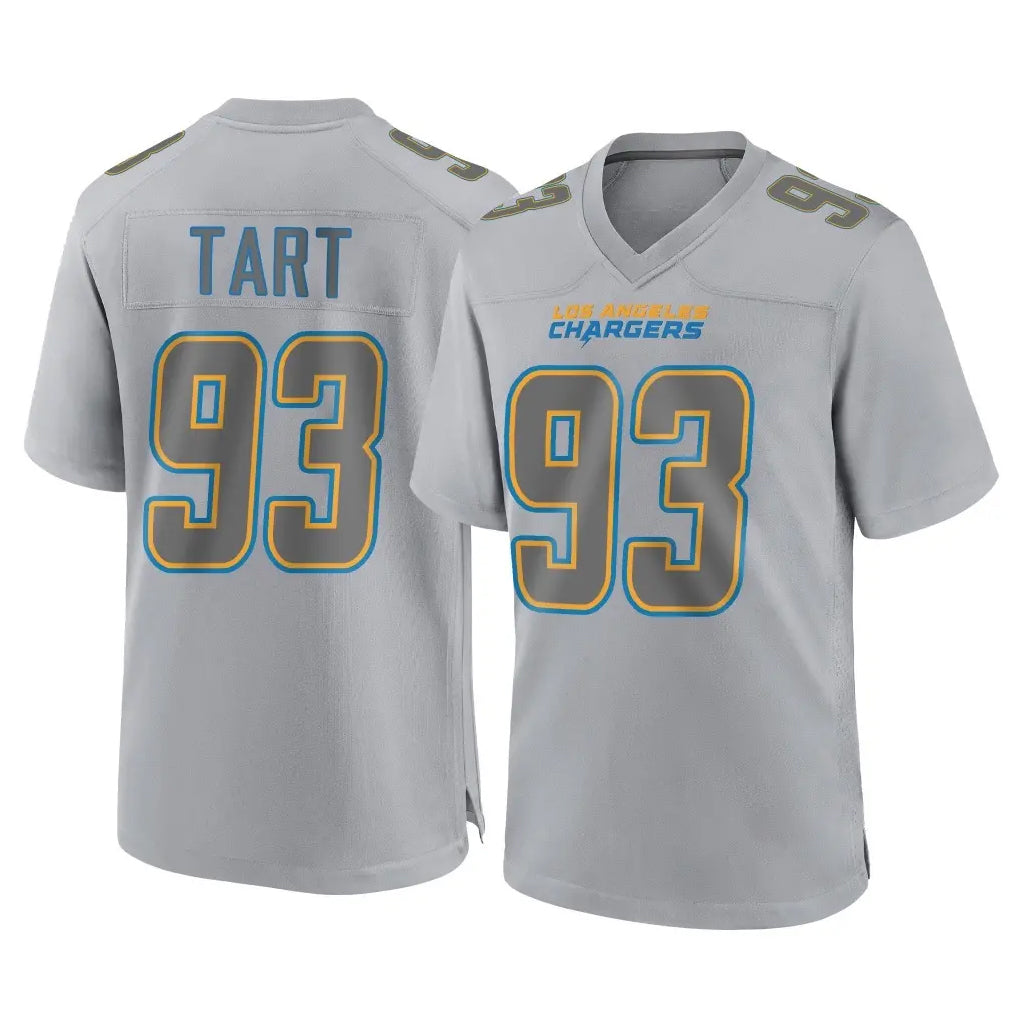 Kieara LA.Chargers #93 Teair Tart Player Gray Atmosphere Fashion Home Game Stitched Jerseys