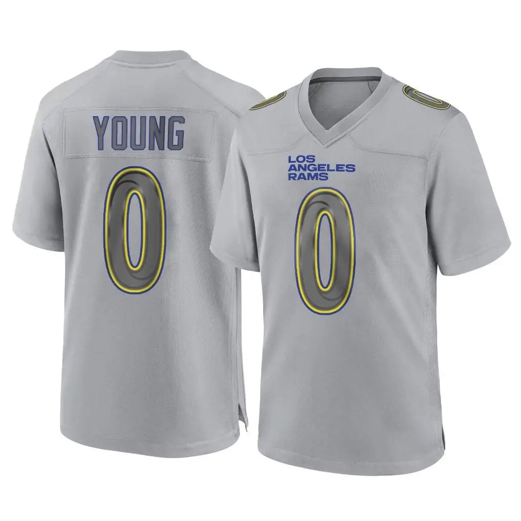 Kieara LA.Rams #0 Byron Young Player Gray Atmosphere Fashion Home Game Stitched Jerseys