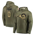 Kieara LA.Rams #0 Byron Young Player Olive Salute to Service Pullover Hoodies Home Game Stitched Jerseys