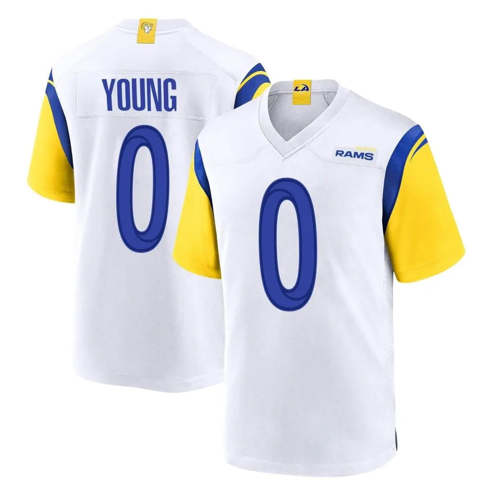 Kieara LA.Rams #0 Byron Young Player White Home Game Stitched Jerseys