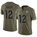 Kieara LA.Rams #12 Puka Nacua Player Salute To Service Olive Stitched Jerseys
