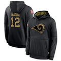 Kieara LA.Rams #12 Puka Nacua Player Salute to Service Black Hoodies Stitched Jerseys