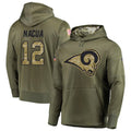 Kieara LA.Rams #12 Puka Nacua Player Salute to Service Olive Hoodies Stitched Jerseys