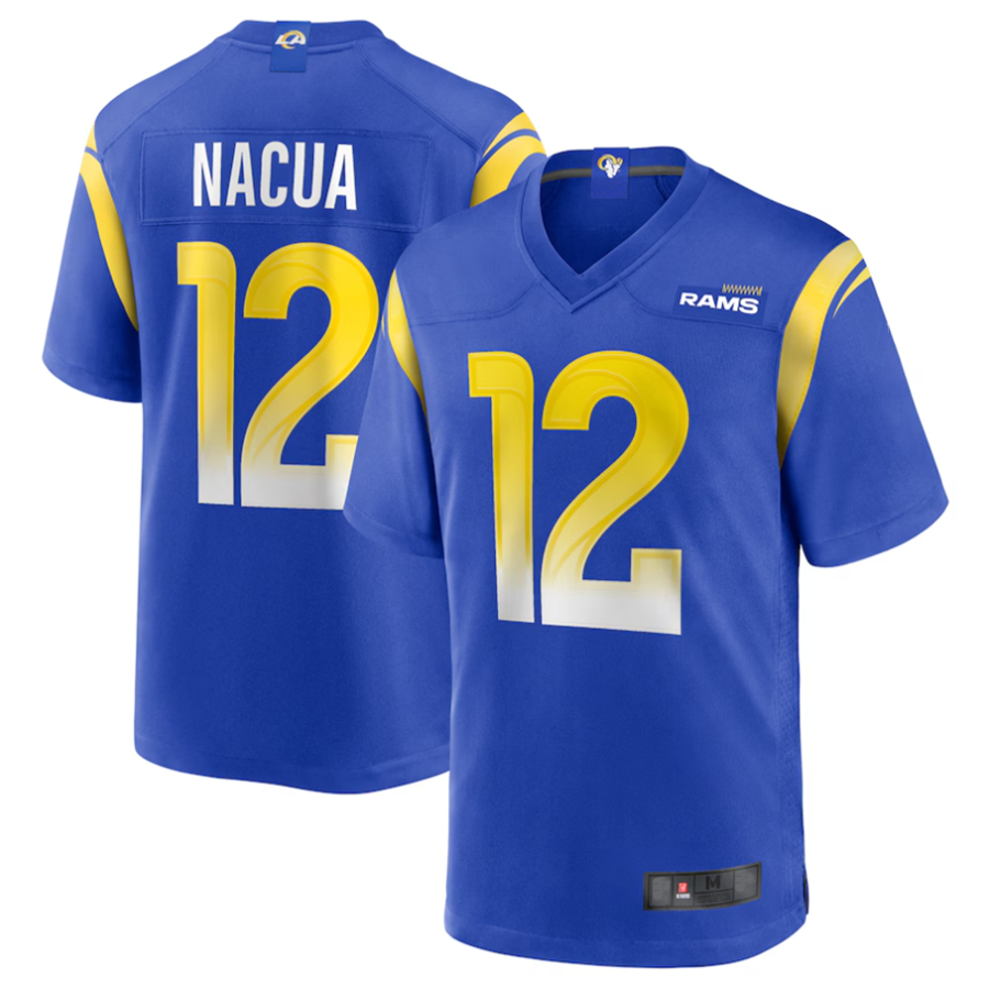 Kieara LA.Rams #12 Puka Nacua Royal Game Player Jersey American Stitched Jerseys