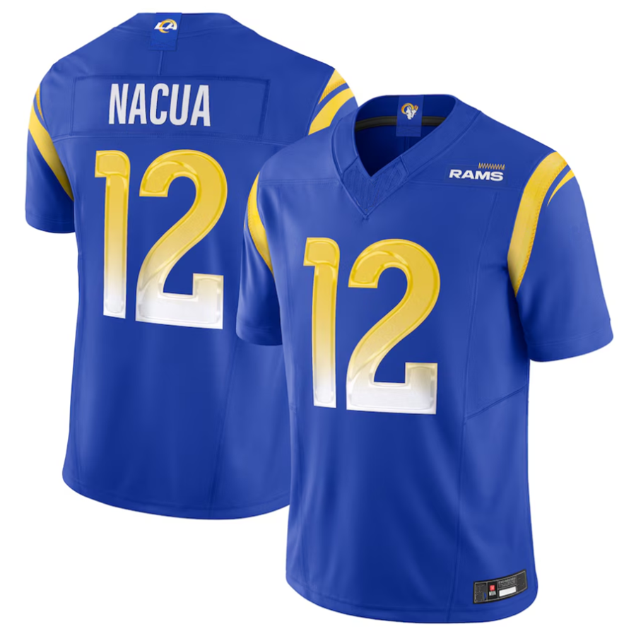 Kieara LA.Rams #12 Puka Nacua Royal Vapor F.U.S.E. Limited Player Stitched Jerseys