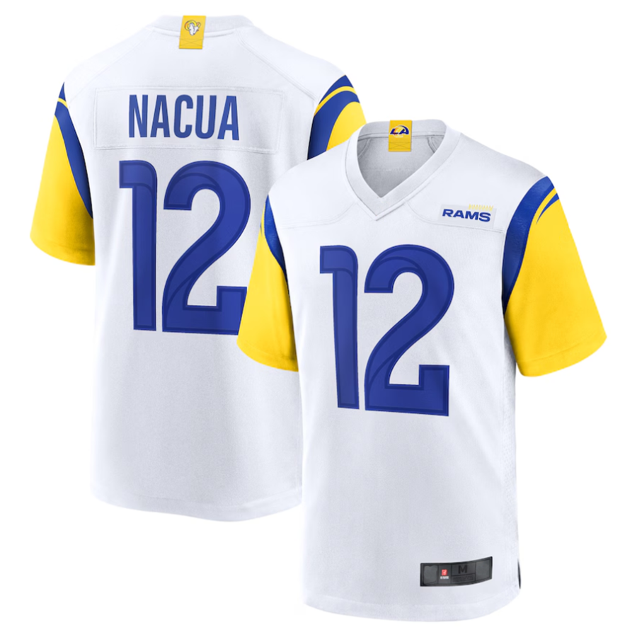 Kieara LA.Rams #12 Puka Nacua White Game Player Jersey American Stitched Jerseys