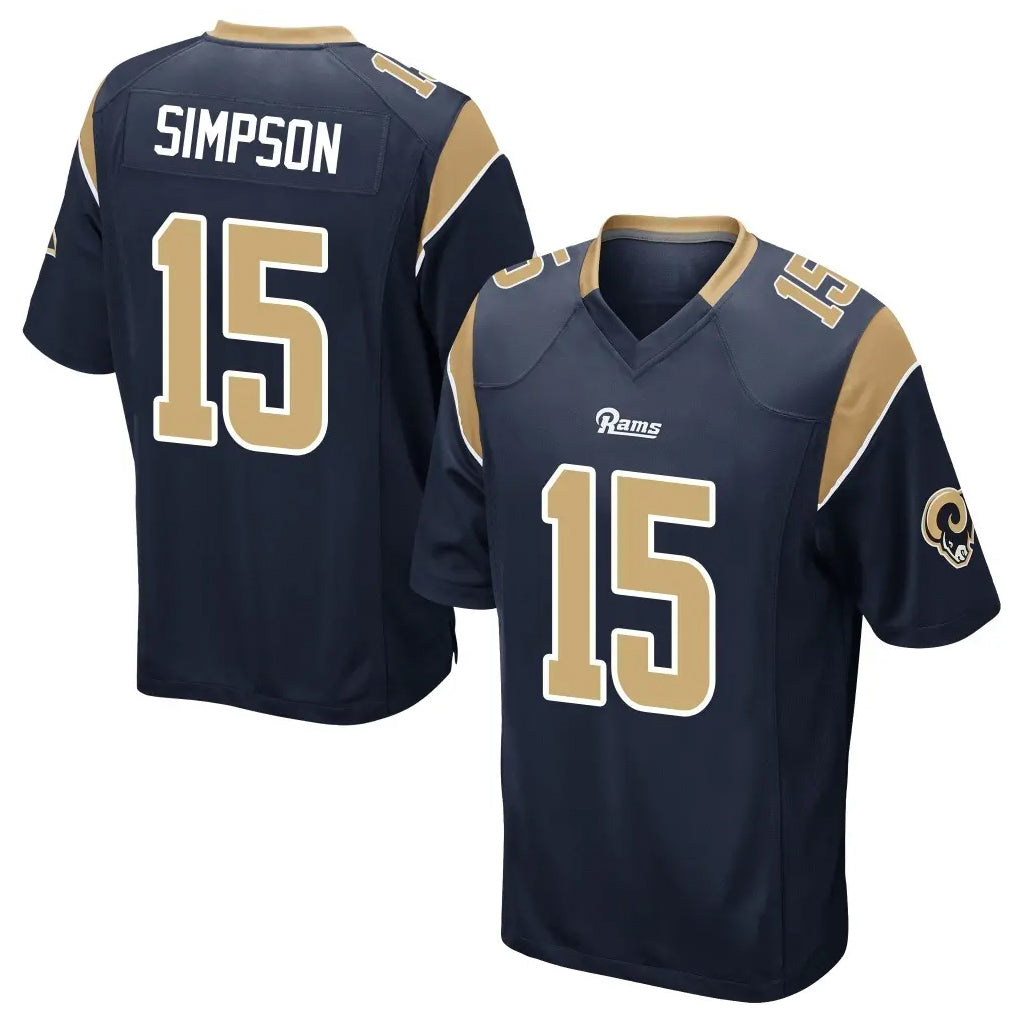 Kieara LA.Rams #15 Ty Simpson Player Navy Home Game Stitched Jerseys