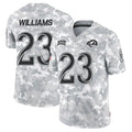 Kieara LA.Rams #23 Kyren Williams Player Arctic Camo Salute to Service Limited Stitched Jerseys