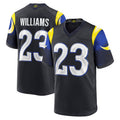 Kieara LA.Rams #23 Kyren Williams Player Midnight Blue Rivalries Collection Game Stitched Jersey