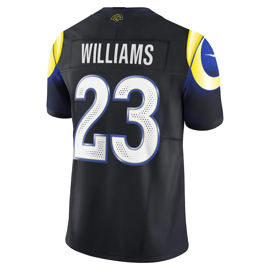 Kieara LA.Rams #23 Kyren Williams Player Midnight Blue Rivalries Collection Vapor Limited Stitched Jerseys