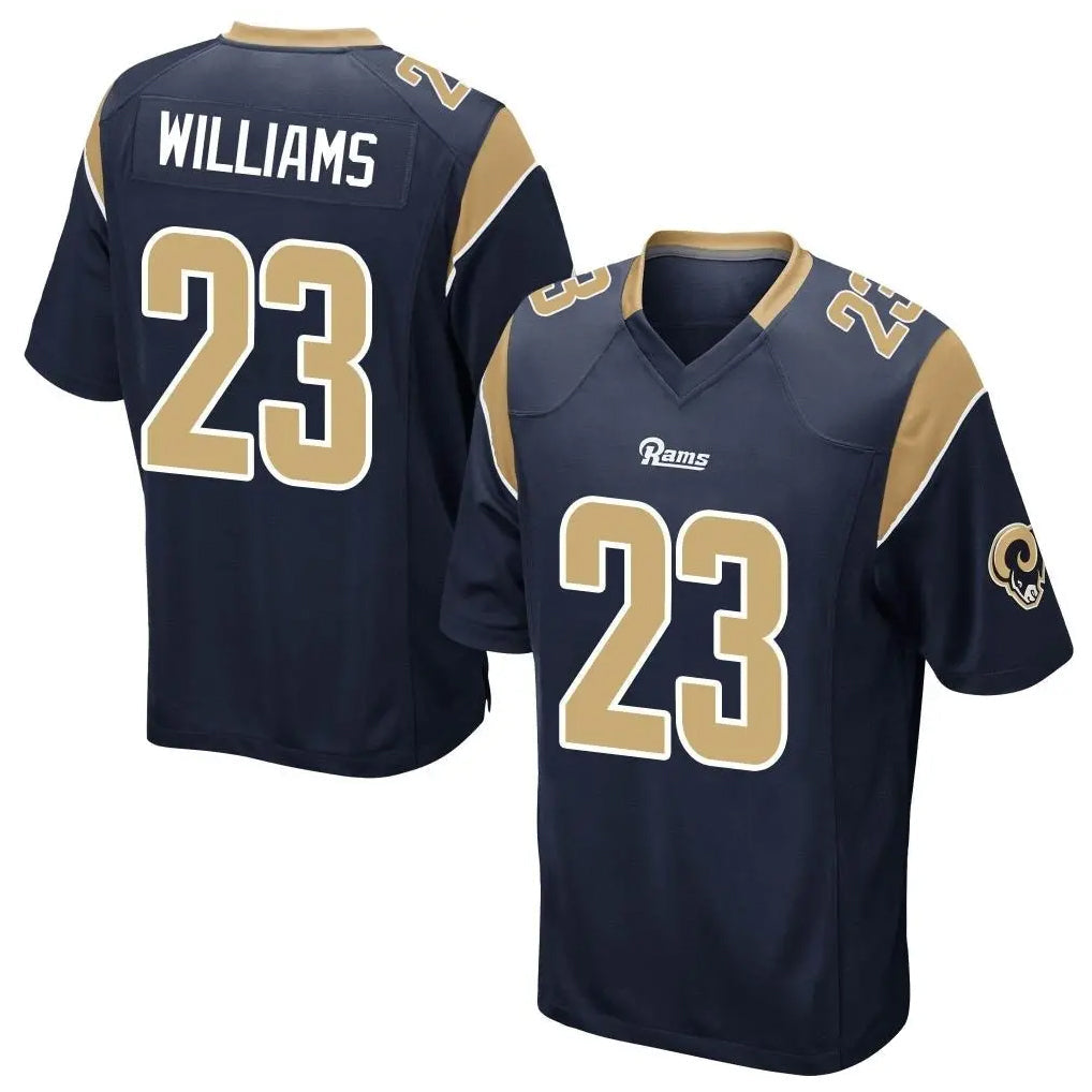 Kieara LA.Rams #23 Kyren Williams Player Navy Home Game Stitched Jerseys
