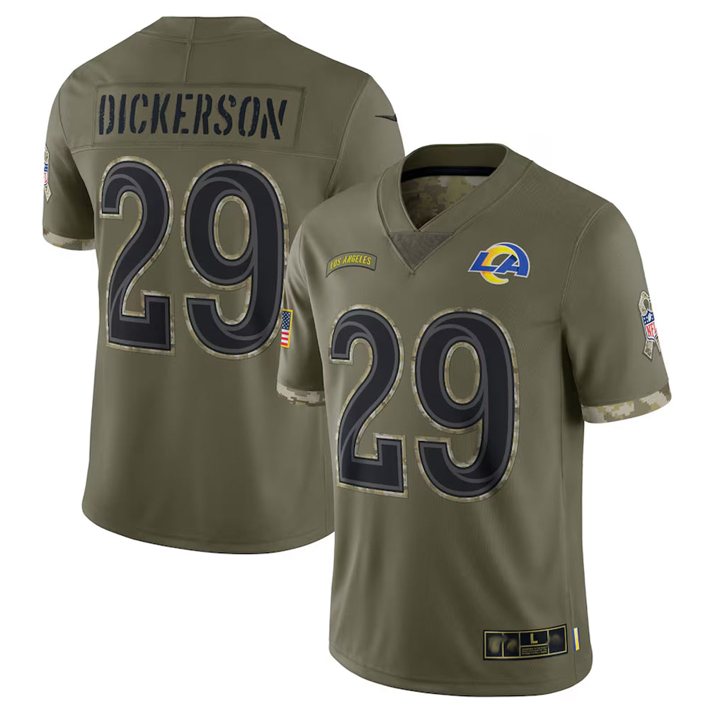 Kieara LA.Rams #29 Eric Dickerson Player Salute To Service Olive Football Jerseys