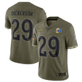 Kieara LA.Rams #29 Eric Dickerson Player Salute To Service Olive Football Jerseys