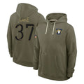 Kieara LA.Rams #37 Quentin Lake Player Olive Salute to Service Pullover Hoodies Limited Stitched Jerseys