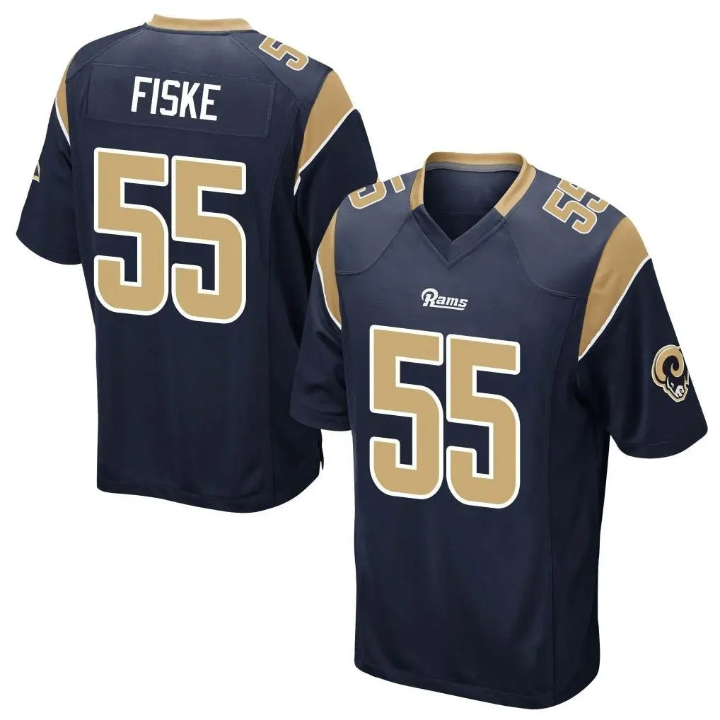 Kieara LA.Rams #55 Braden Fiske Player Navy Home Game Stitched Jerseys