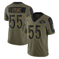 Kieara LA.Rams #55 Braden Fiske Player Olive Salute To Service Limited Game Stitched Jerseys