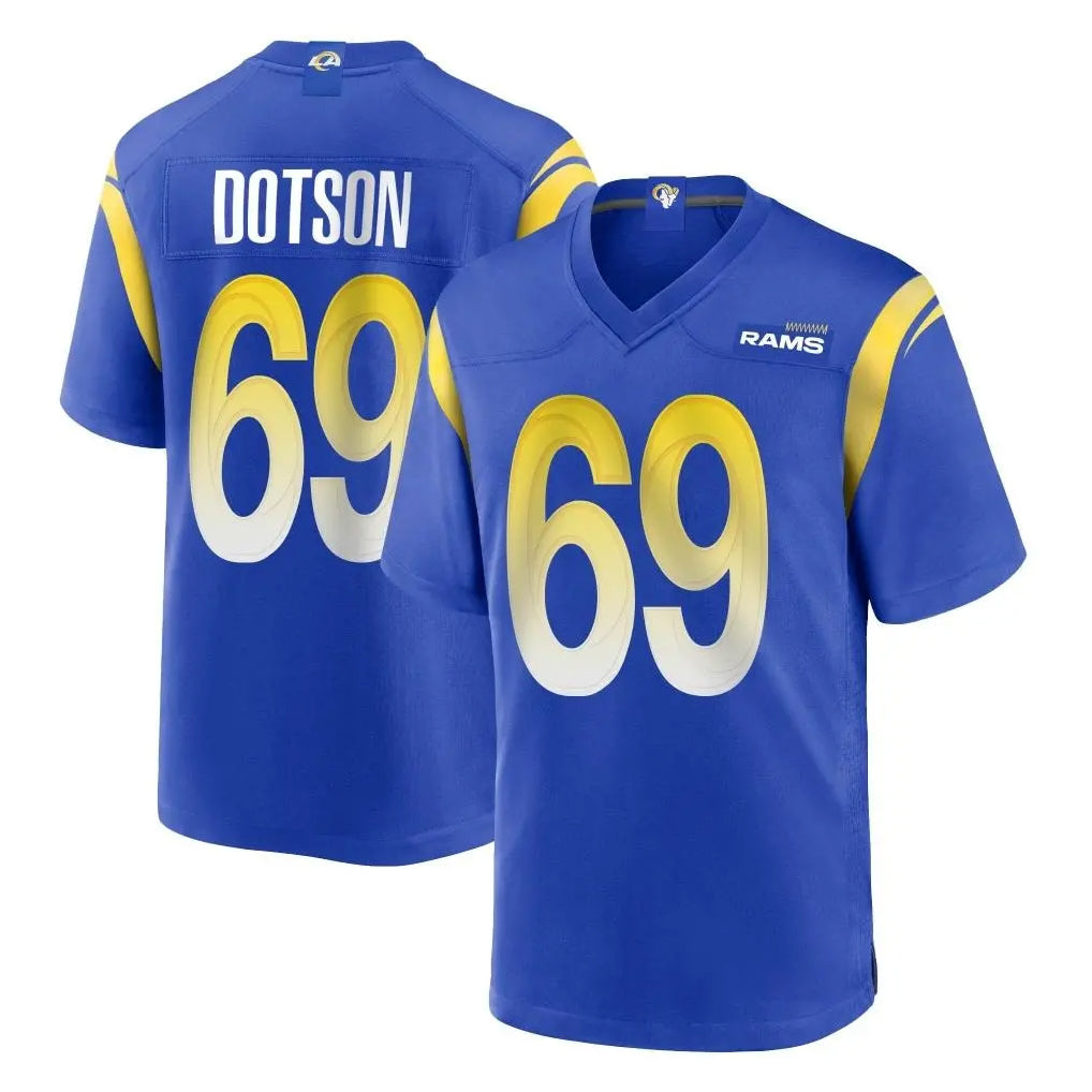 Kieara LA.Rams #69 Kevin Dotson Player Royal Home Game Stitched Jerseys