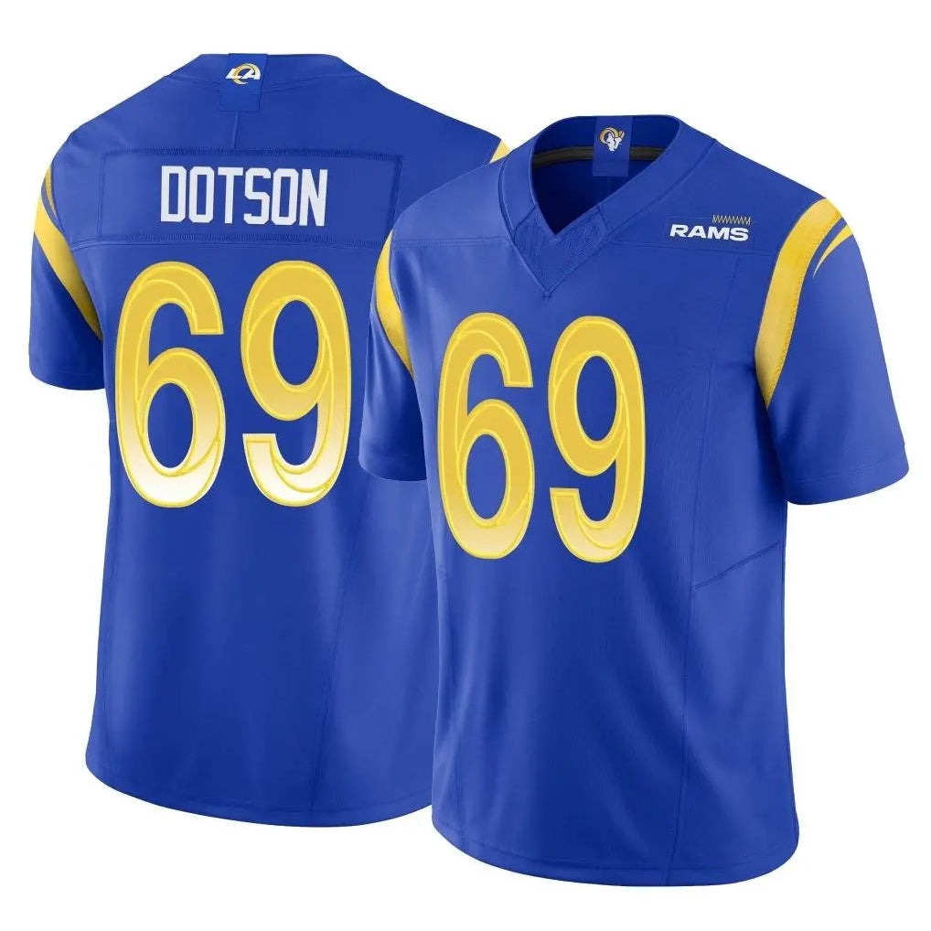 Kieara LA.Rams #69 Kevin Dotson Player Royal Limited Vapor F.U.S.E. Home Game Stitched Jerseys