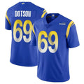 Kieara LA.Rams #69 Kevin Dotson Player Royal Limited Vapor Untouchable Home Game Stitched Jerseys