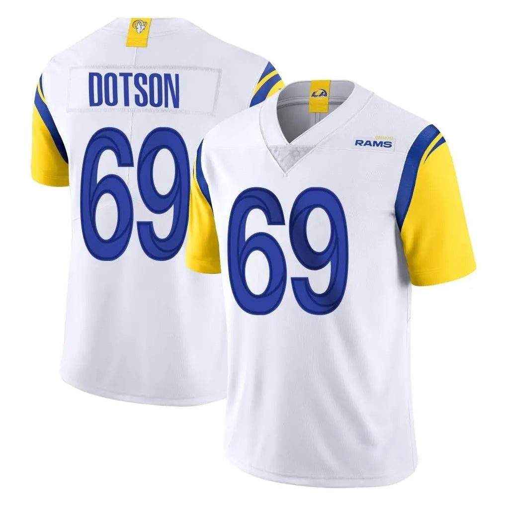 Kieara LA.Rams #69 Kevin Dotson Player White Limited Vapor Untouchable Home Game Stitched Jerseys