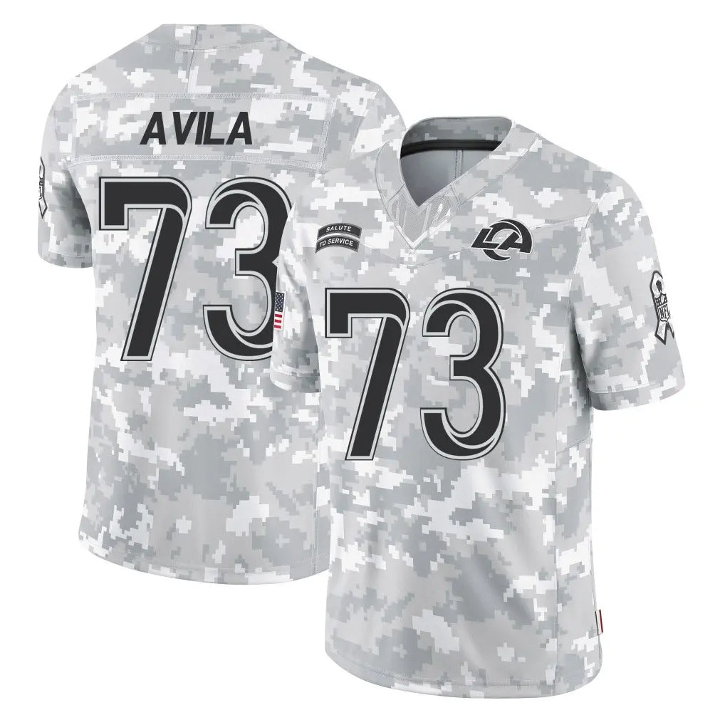 Kieara LA.Rams #73 Steve Avila Player Arctic Camo Salute To Service Limited Game Stitched Jerseys