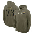 Kieara LA.Rams #73 Steve Avila Player Olive Salute to Service Pullover Hoodies Limited Stitched Jerseys