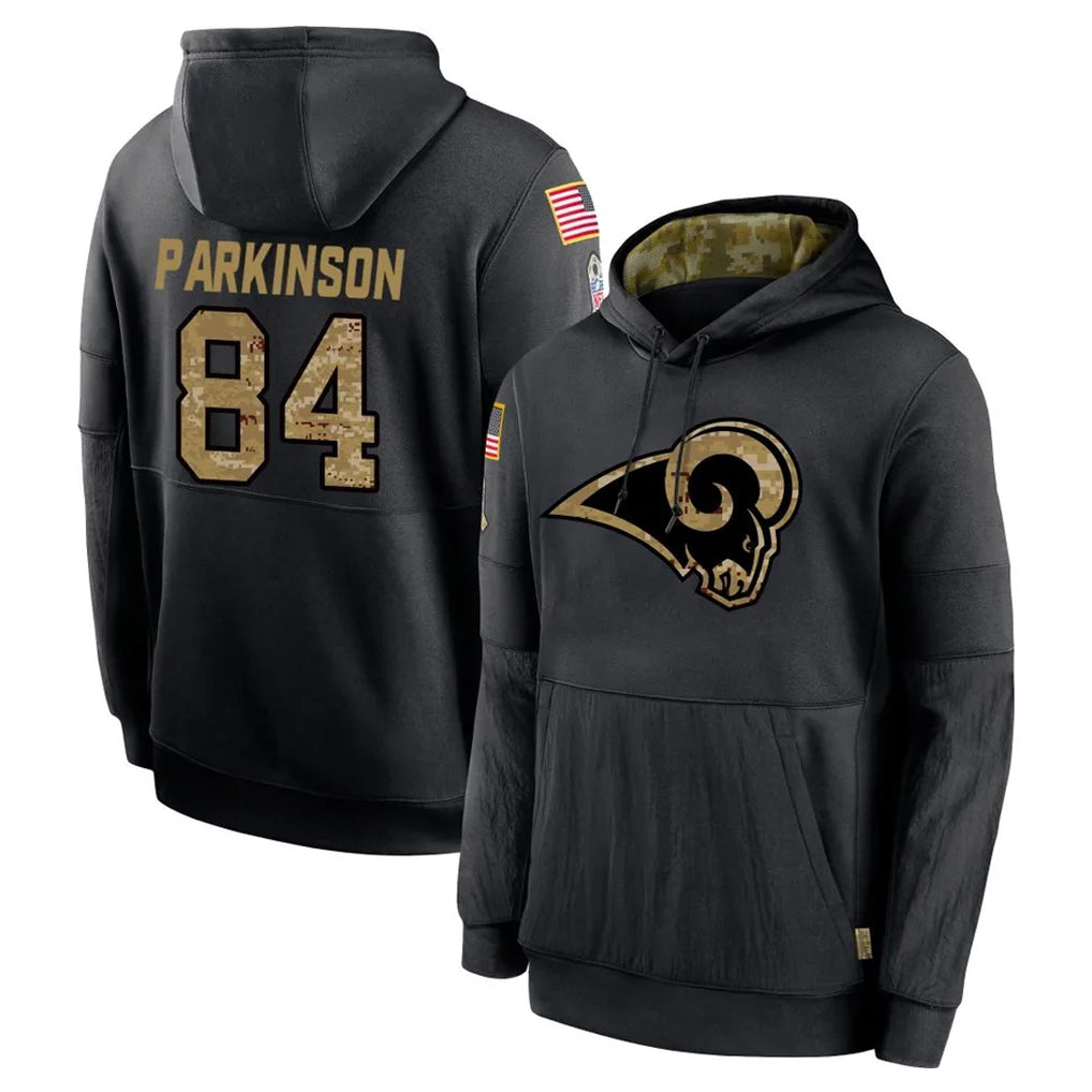 Kieara LA.Rams #84 Colby Parkinson Player Black Salute to Service Hoodies Limited Game Stitched Jerseys