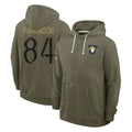 Kieara LA.Rams #84 Colby Parkinson Player Olive Salute to Service Pullover Hoodies Limited Stitched Jerseys