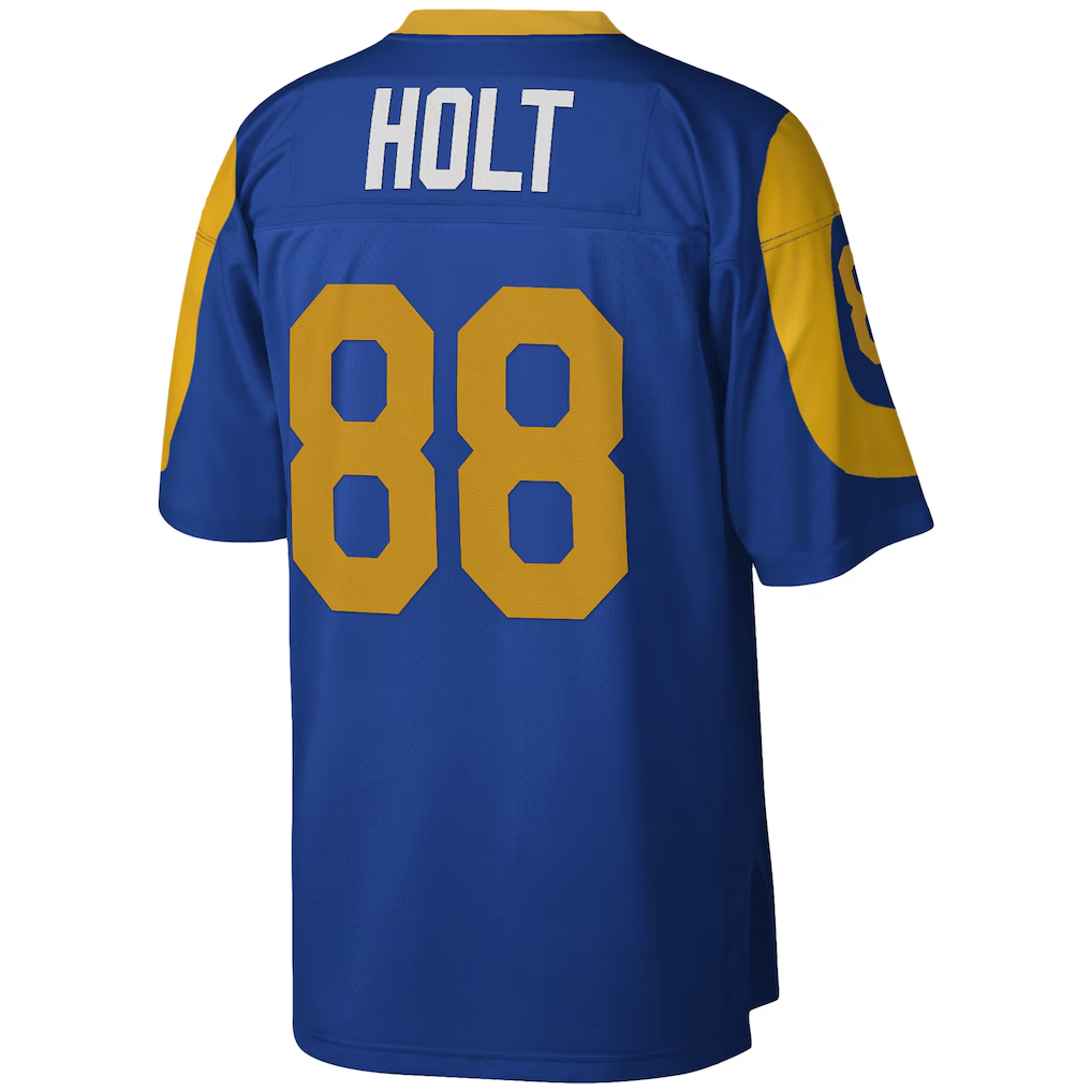 Kieara LA.Rams #88 Torry Holt Mitchell & Ness Royal Legacy Replica Stitched Puhic Jersey