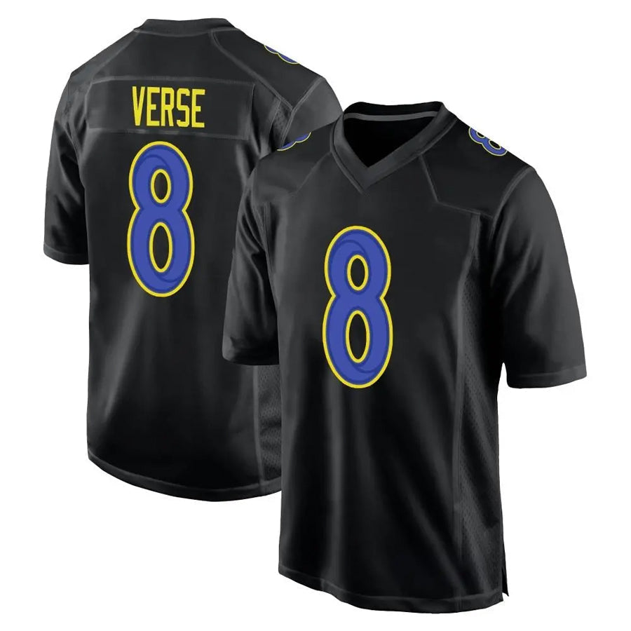 Kieara LA.Rams #8 Jared Verse Player Black Fashion Game Stitched Jerseys