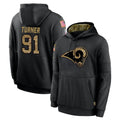 Kieara LA.Rams #91 Kobie Turner Player Black Salute to Service Hoodies Limited Game Stitched Jerseys