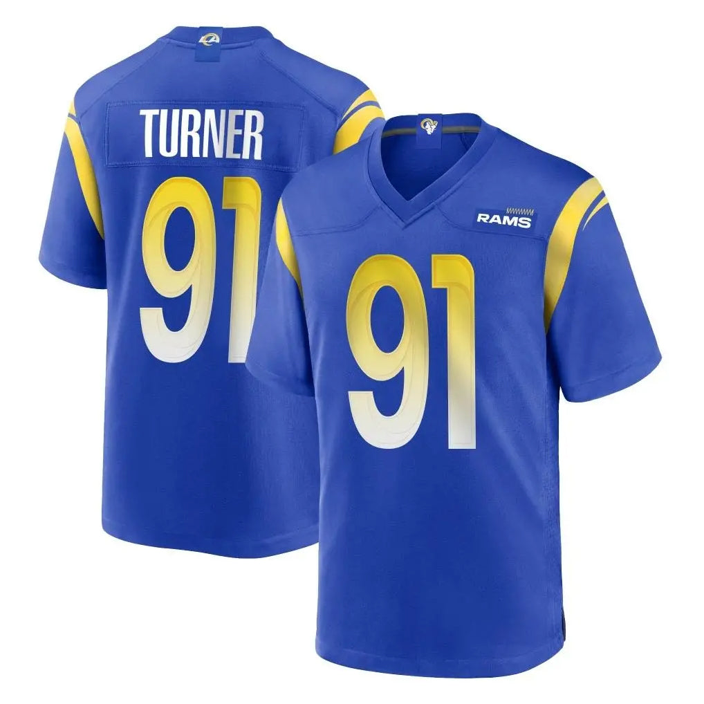 Kieara LA.Rams #91 Kobie Turner Player Royal Home Game Stitched Jerseys