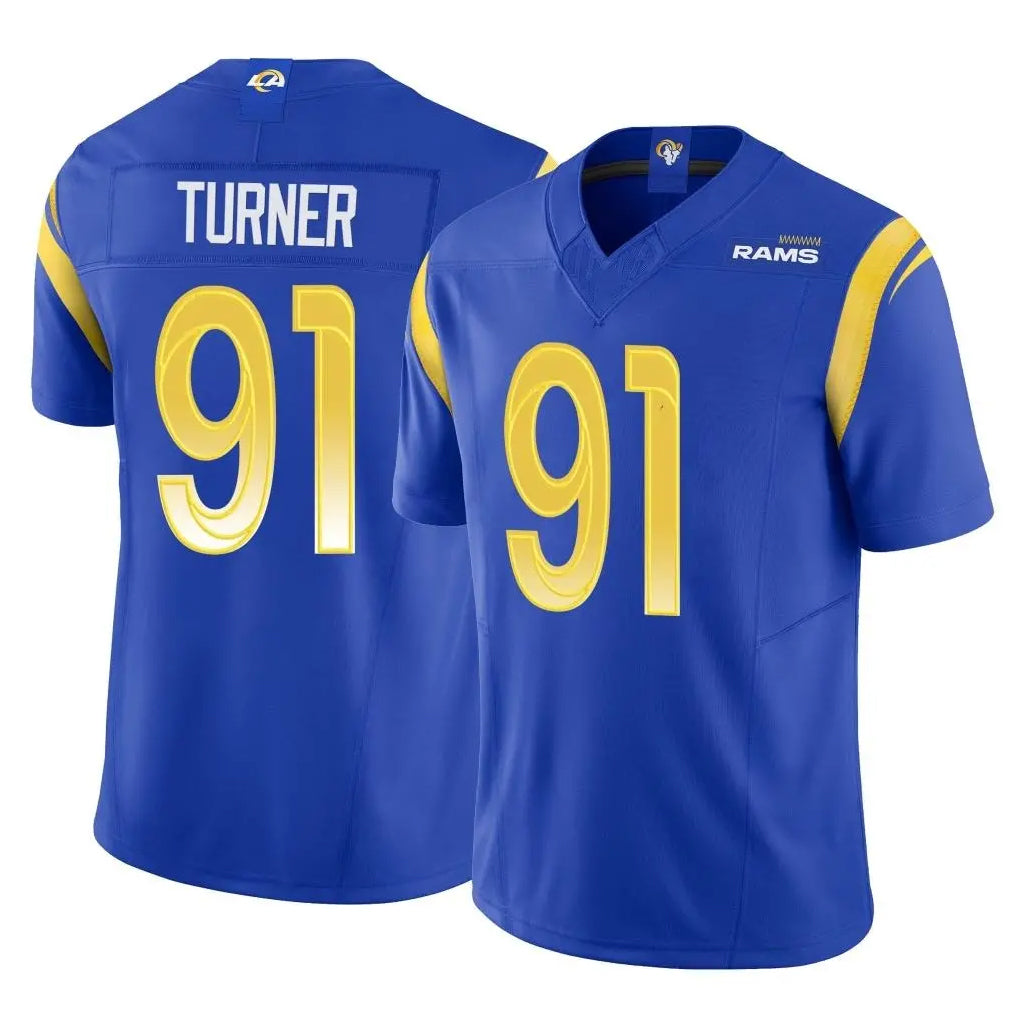 Kieara LA.Rams #91 Kobie Turner Player Royal Limited Vapor F.U.S.E. Home Game Stitched Jerseys