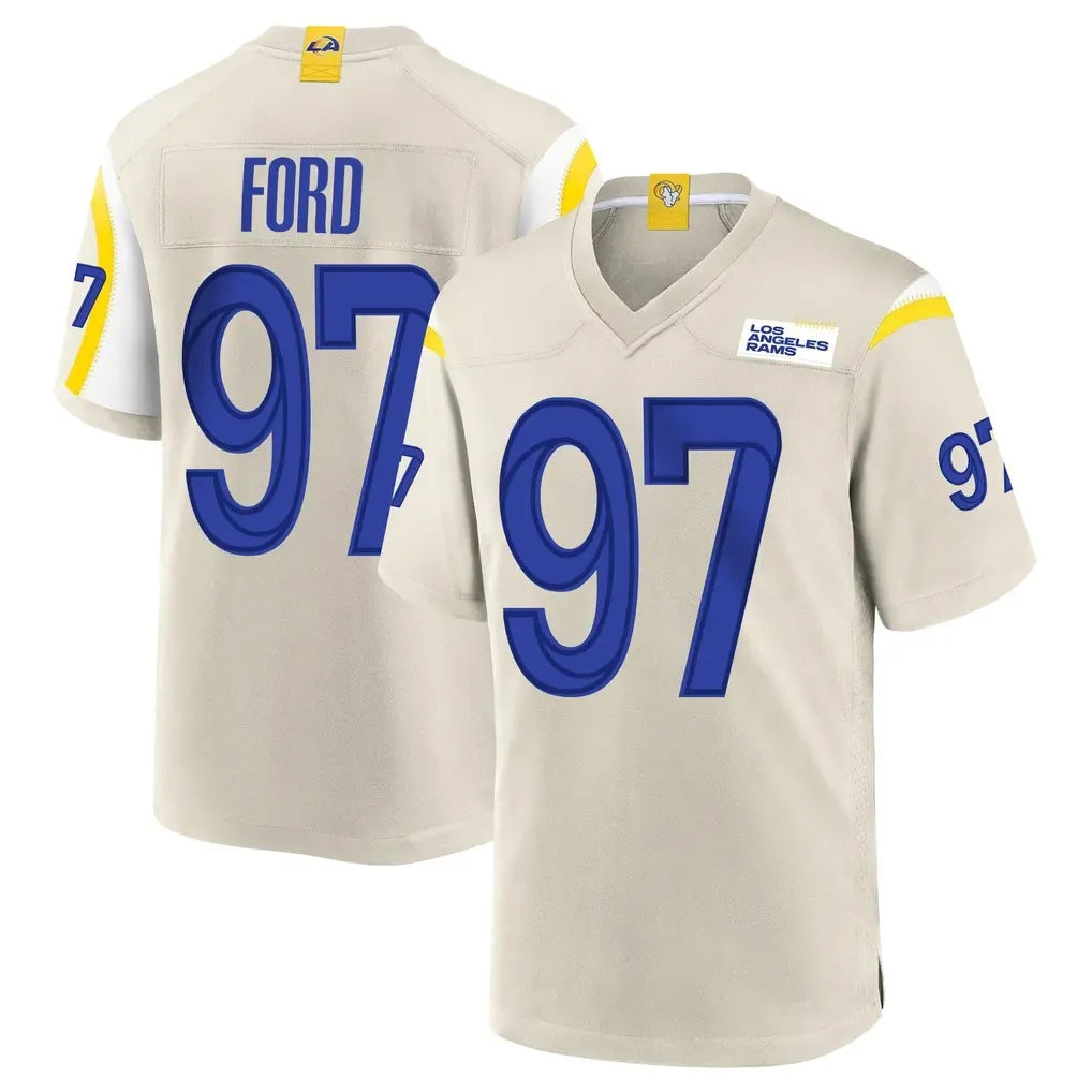 Kieara LA.Rams #97 Poona Ford Player Bone Home Game Stitched Jerseys