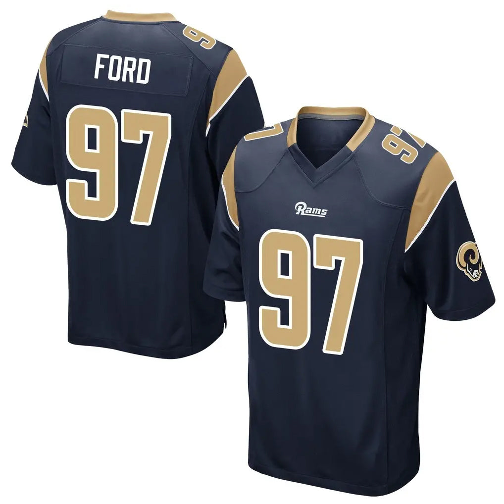 Kieara LA.Rams #97 Poona Ford Player Navy Home Game Stitched Jerseys