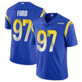 Kieara LA.Rams #97 Poona Ford Player Royal Limited Vapor Untouchable Home Game Stitched Jerseys