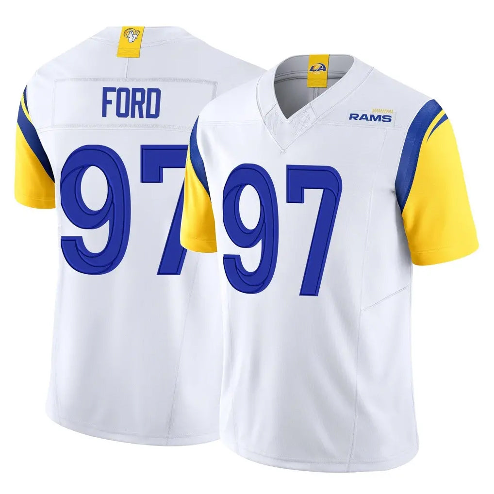 Kieara LA.Rams #97 Poona Ford Player White Limited Vapor F.U.S.E. Home Game Stitched Jerseys