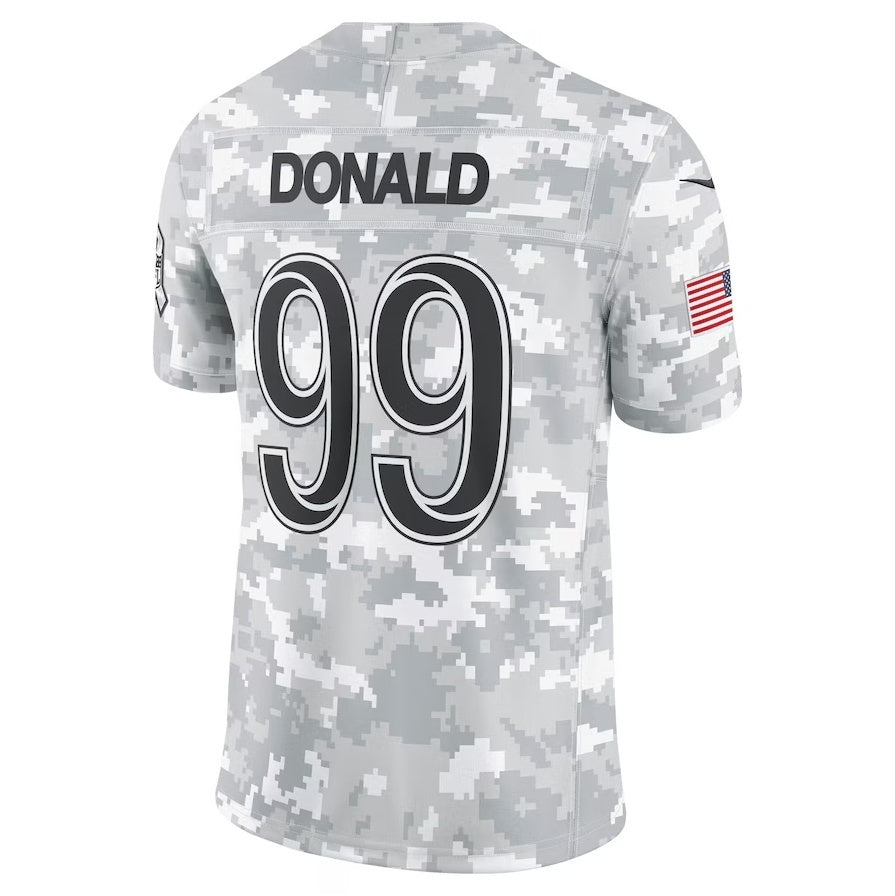 Kieara LA.Rams #99 Aaron Donald Arctic Camo 2024 Salute to Service Retired Player Limited Jersey Stitched Jerseys