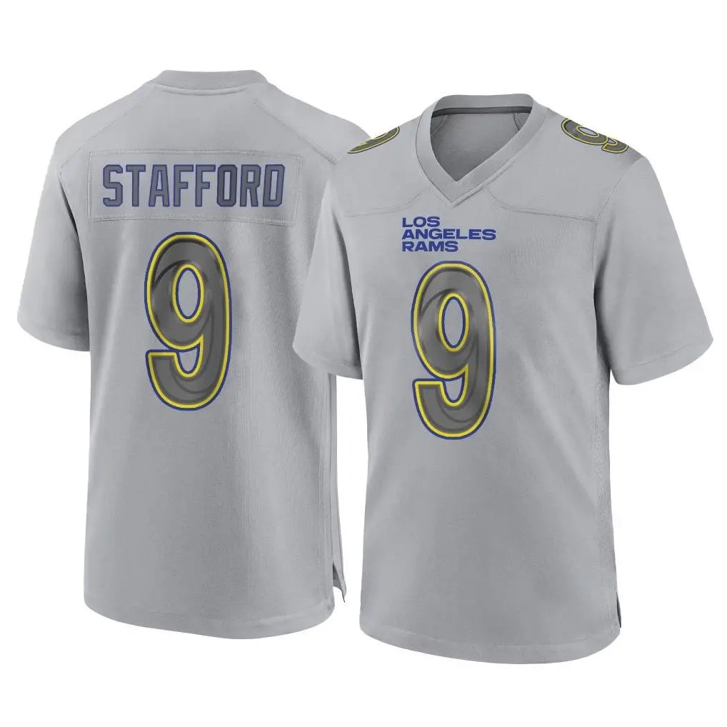 Kieara LA.Rams #9 Matthew Stafford Player Gray Atmosphere Fashion Home Game Stitched Jerseys