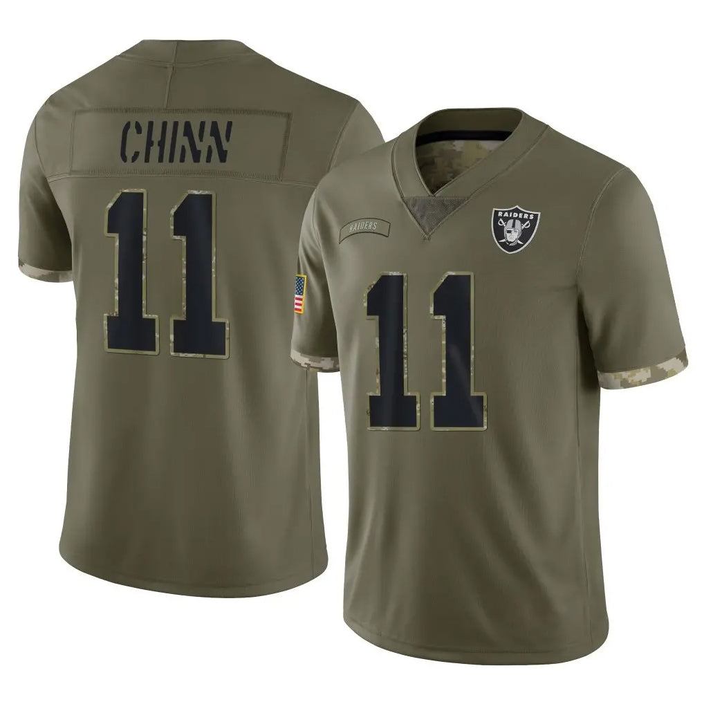 Kieara LV.Raiders #11 Jeremy Chinn Player Olive Salute To Service Limited Stitched Jerseys