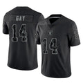 Kieara LV.Raiders #14 Matt Gay Player Black Reflective Limited Game Stitched Jerseys