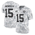 Kieara LV.Raiders #15 Fernando Mendoza Player Arctic Camo Salute To Service Limited Game Stitched Jerseys
