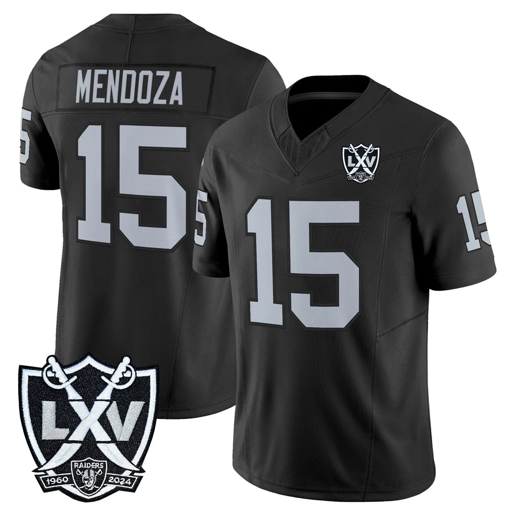 Kieara LV.Raiders #15 Fernando Mendoza Player Black 2026 Vapor Limited Home Game Stitched Jerseys