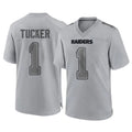 Kieara LV.Raiders #1 Tre Tucker Player Gray Atmosphere Fashion Limited Game Stitched Jerseys