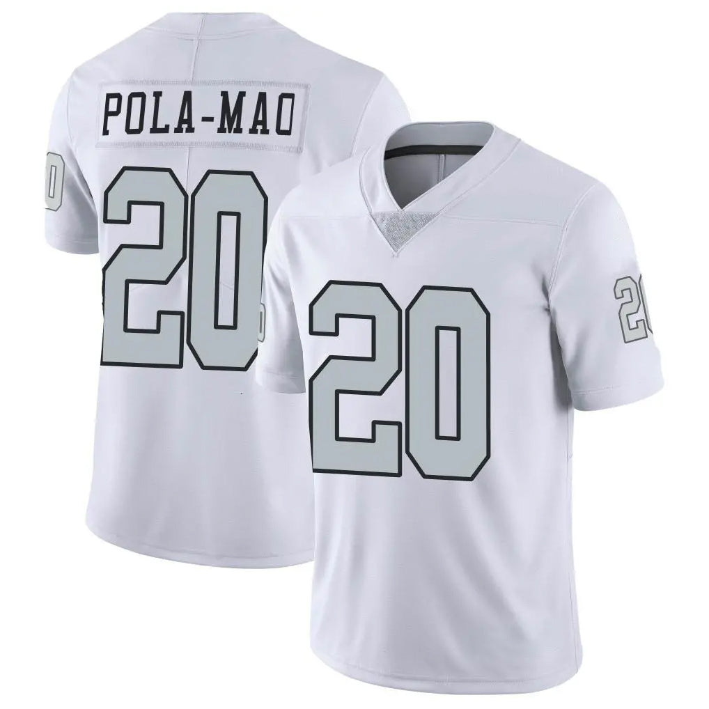 Kieara LV.Raiders #20 Isaiah Pola-Mao Player White Limited Color Rush Home Game Stitched Jerseys
