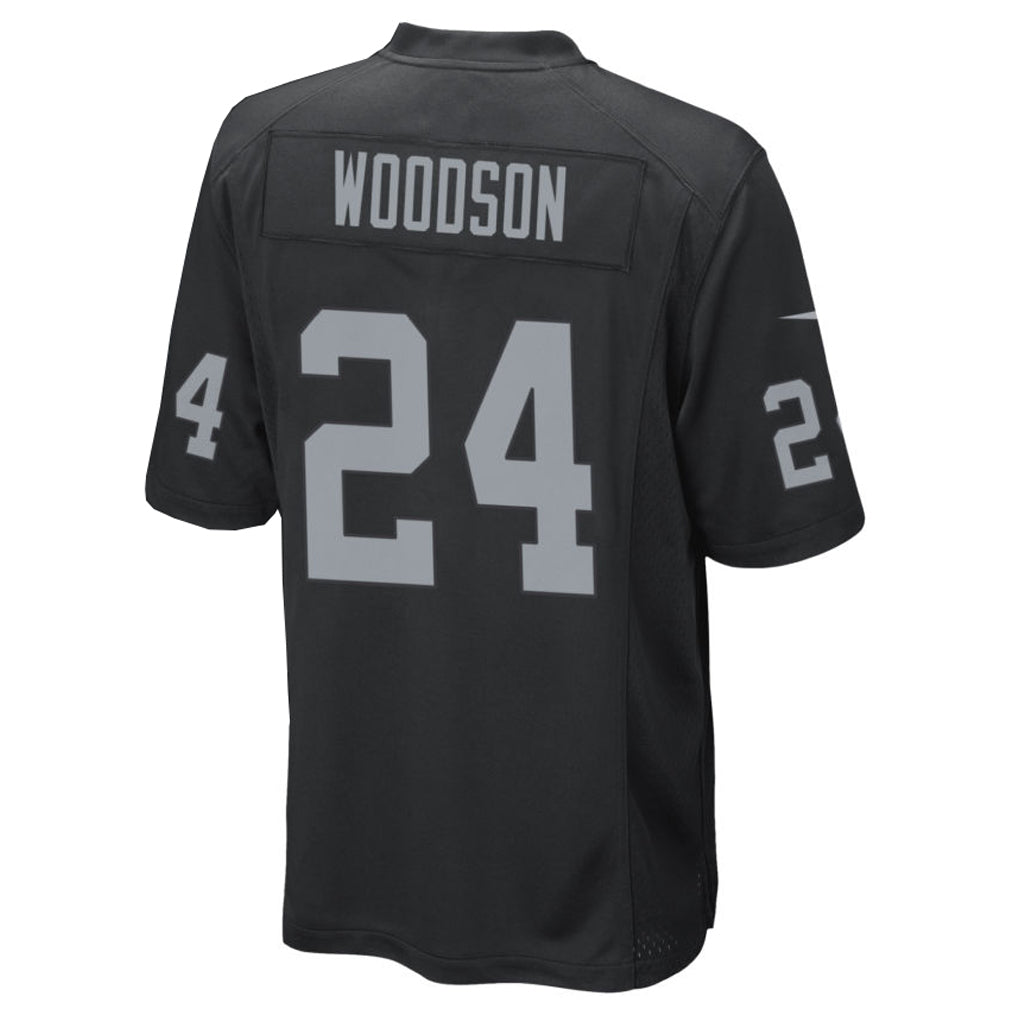 Kieara LV.Raiders #24 Charles Woodson Player Black Home Game Stitched Jerseys