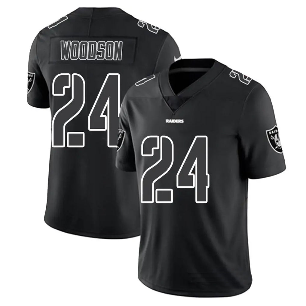 Kieara LV.Raiders #24 Charles Woodson Player Black Impact Limited Stitched Jerseys