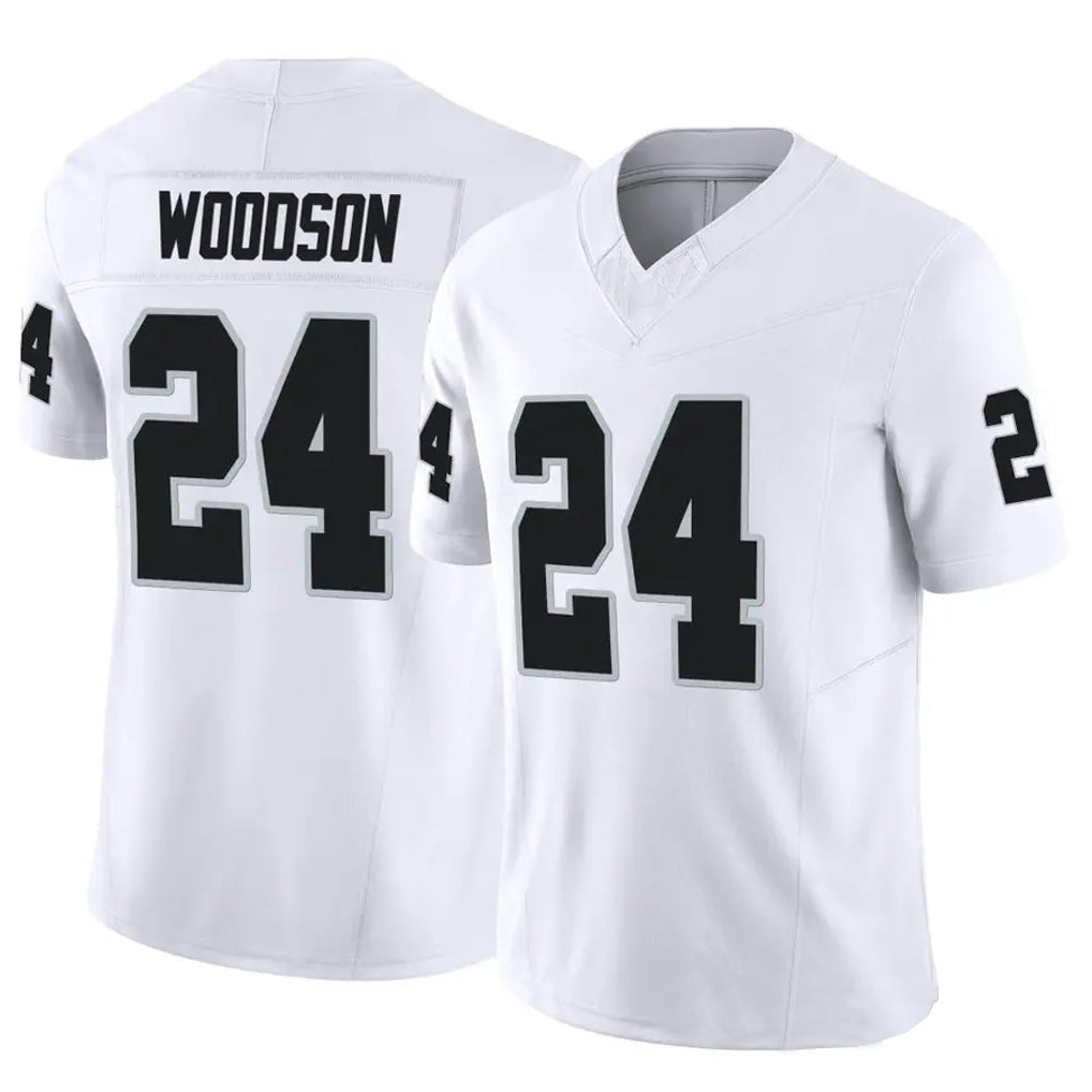 Kieara LV.Raiders #24 Charles Woodson Player White Vapor F.U.S.E Limited Stitched Jerseys